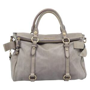 Miu Miu Leather Ribbon Handbag Purple